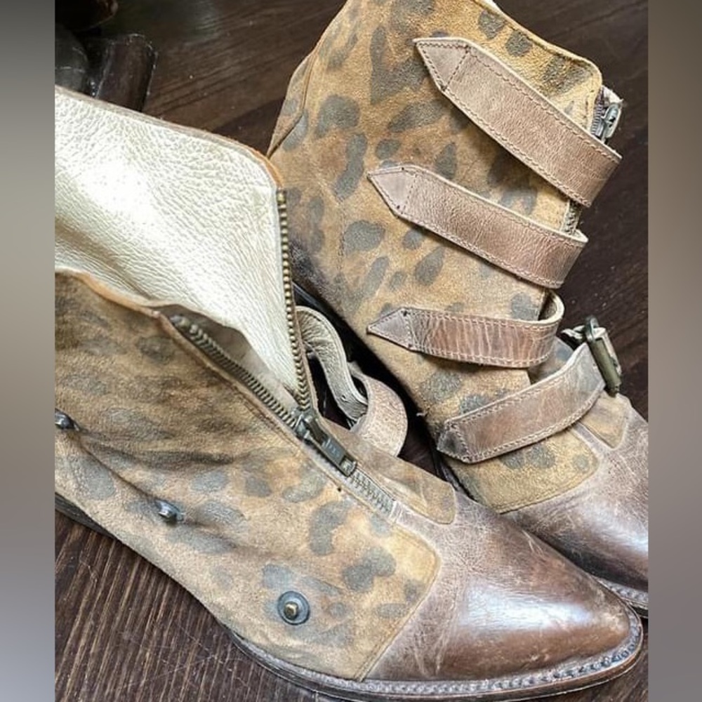 Freebird (purchased at Free People) distressed ankle booties